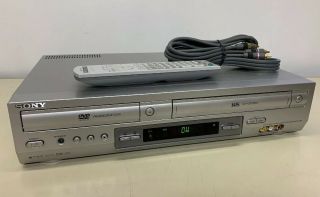 Sony Dvd Player Vcr Combo Video Cassette Recorder Slv - D300p Remote & Av Cables