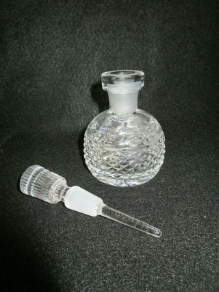 Waterford Crystal Signed Glandore Round Perfume Bottle & Stopper Ireland Vintage