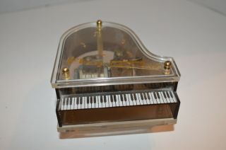 Vintage Schmid Lucite Piano Music Box Plays We 