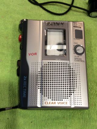 Sony Tcm - 200dv Handheld Cassette - Corder Voice Recorder Player Vintage