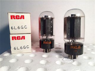 2 Nos Nib Rca 6l6gc Tubes Black Plates Tight Gm And Current Draw Matched Pair