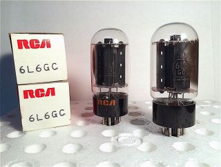 2 NOS NIB RCA 6L6GC Tubes Black Plates Tight GM And Current Draw Matched Pair 2