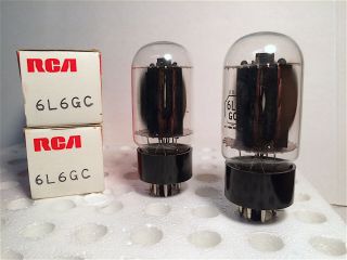 2 NOS NIB RCA 6L6GC Tubes Black Plates Tight GM And Current Draw Matched Pair 3