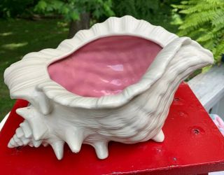 Vintage Mccoy Spiney Conch Shell Planter Vase Usa Art Pottery