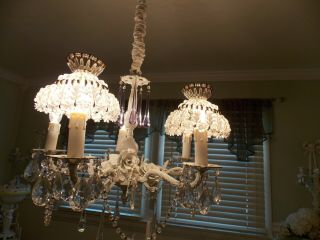(4) Pc.  Vintage Beaded Bulb Covers,  Chandelier,  Candelabra,  Sconce Lamp Shade Set