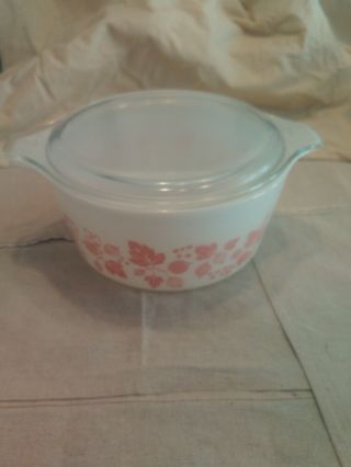 Vintage Pyrex Pink Gooseberry 474 - B 1 - 1/2 Quart Nesting Cinderella Bowl With Lid