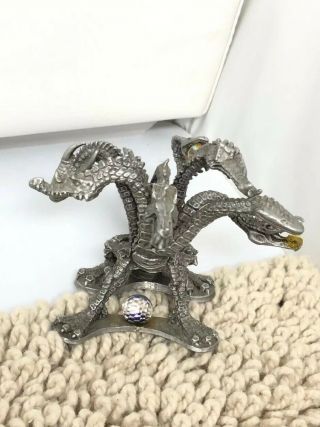 Vtg Ral Partha Pewter 7 Headed Hydra Pp 807 1986 D&d Dungeons & Dragons Statue