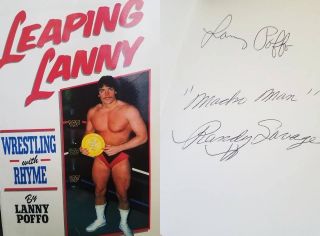 Leaping Lanny Poffo Wrestling With Rhyme Book Randy Savage Signed Autograph Wwf