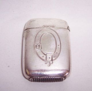 Vintage Silver Plated Vesta Case Match Holder Striker - Belt & Buckle - A.  F.  & Co