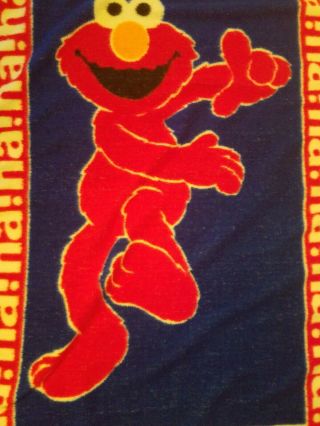 Vintage Elmo Red Blue Ha Ha Baby Blanket tickle me Sesame Street plush lovey 4