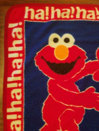 Vintage Elmo Red Blue Ha Ha Baby Blanket tickle me Sesame Street plush lovey 5