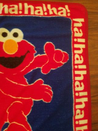 Vintage Elmo Red Blue Ha Ha Baby Blanket tickle me Sesame Street plush lovey 6