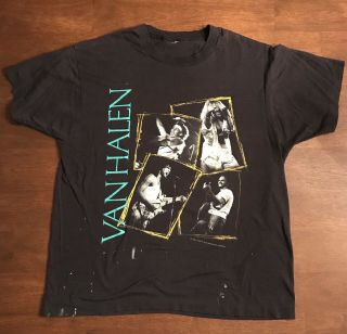 Vintage 1988 Van Halen Ou812 World Tour Shirt Size M Single Stitch Soft