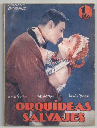 Zo90 Wild Orchids Greta Garbo Vintage Spanish Photoplay