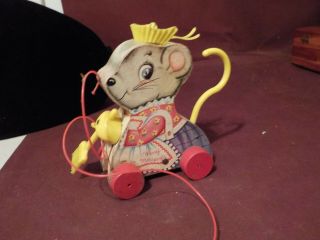 Vintage Fisher - Price Pull Toy - Merry Mousewife 1962