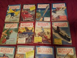 12 - 1953 Vintage Popular Mechanics Magazines Complete Year - Decent Shape 3