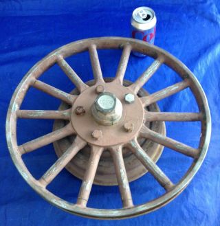 Vintage Chevrolet Wood 14 Spoke Wheel 16 " Rim With Brake Drum (nr)