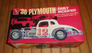 Vintage Amt 1/25 Scale 36 Plymouth Early Modified Car Model Kit Complete