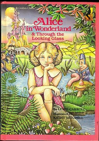Alice In Wonderland,  Through Looking Glass Vintage 1986 Book Color Illustrations