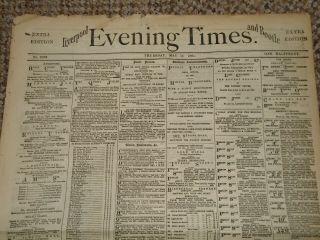 May 1887 Liverpool&bootle Evening Times Newspaper Number Of People In Workhouse