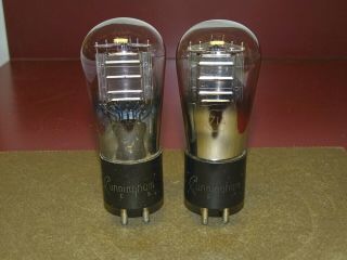 Pair,  Cunningham 71 - A Globe Shaped Radio Amplifier Tubes,  Strong