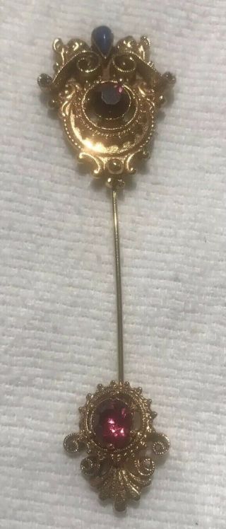 Vintage Florenza Stick Pin Hat Pin With Rhinestones