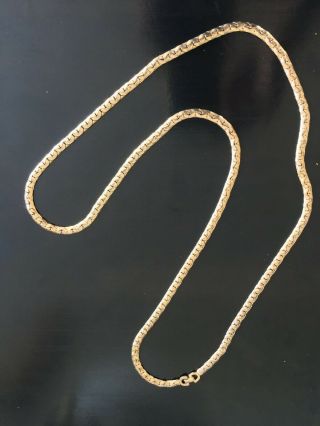 Vintage Christian Dior Gold Snake Chain Necklace 36 Inches