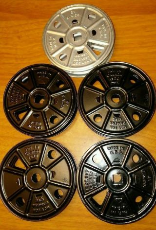 5 Kodak E.  K.  Co.  3 Inch Empty 8mm Movie Film Reels Vintage Patent 1930