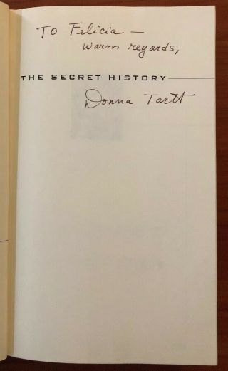 The Secret History by Donna Tartt HBDJ,  Chip Kidd Cover,  First Edition SIGNED 2