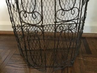Vintage Shabby Industrial Wire Hanging Cabinet Curio 8