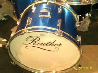Vintage 22 X 15 Reuther Bass Drum