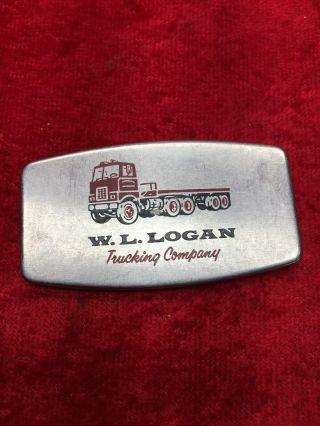 Vintage Zippo W.  L.  Logan Trucking Company Advertising Pocket Knife