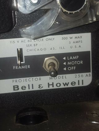 Vintage Bell & Howell Autoload 8mm Movie Projector Model 256 AB 2