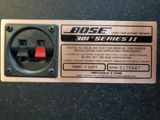 Vintage Bose 301 Series II Speakers 2