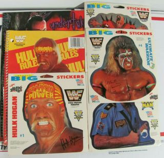 Wwf Ultimate Warrior Hulk Hogan Big Boss Legion Stickers 4 Vintage Stickers,
