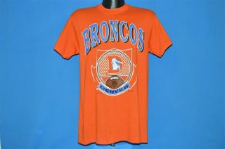 vintage 90s DENVER BRONCOS ORANGE BLUE LOGO NFL t - shirt FOOTBALL MEDIUM M 2
