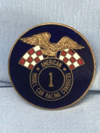 Vintage American Model Car Racing Congress Slot Car Racing Pin