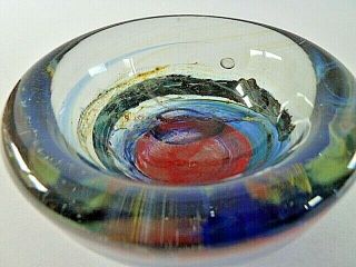 Vintage Isle Of Wight Studio Glass Bowl - - With Flame Pontil