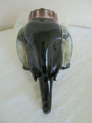 Vintage Elephant Head Wall Pocket Clay Mold W/shiny Glaze