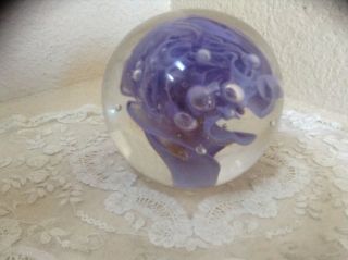 Vintage Hand Blown Glass Paperweight By Keith Cerasoli 1998 Euc