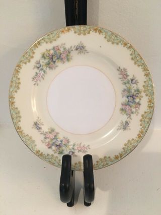 Vintage Hand Painted Meito China Japan Set Of 12 Bread Plates Flowers