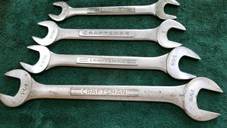 Craftsman10 pc Vintage =V= SAE Open End Wrench Set 1/4 