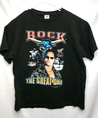 Vintage 2000 Wwf The Rock The Great One T Shirt Double Sided Attitude Era - Xl