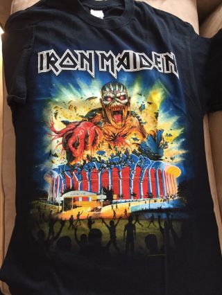Iron Maiden 2016 Book Of Souls Vtg Tour Shirt Metal California La Forum Medium