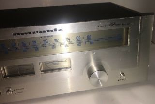 Vintage Marantz Model 2020 AM FM Stereo Tuner Silver Face Blue Lights 3