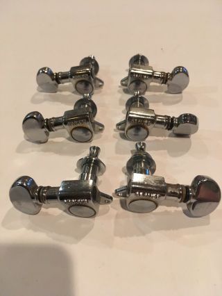 Vintage Grover Mini Rotomatic Tuners L3,  R3,  205c Tuning Keys Pegs Chrome