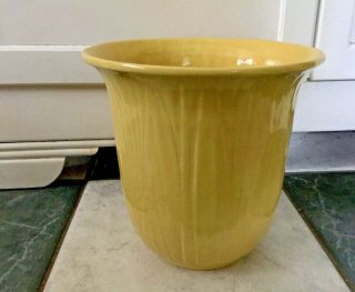 1960 Mccoy Vintage Large Yellow Glaze Planter Pot Jardiniere 9 " Tall