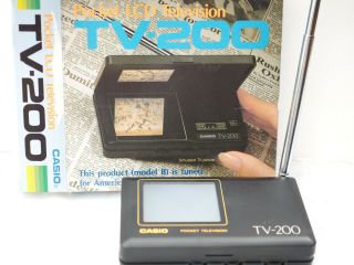 Vtg Casio Computer Tv - 200 Portable Lcd Pocket Analog Television Tv Japan