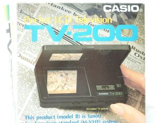 Vtg Casio Computer TV - 200 Portable LCD Pocket Analog Television TV Japan 2