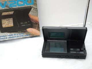 Vtg Casio Computer TV - 200 Portable LCD Pocket Analog Television TV Japan 4